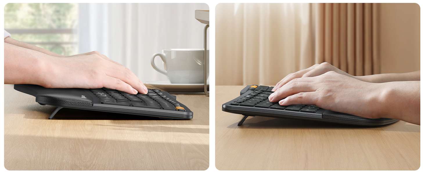 Alt View 5. ProtoArc - Wireless Bluetooth Keyboard , Backlit Ergonomic Bluetooth Keyboard - Black.