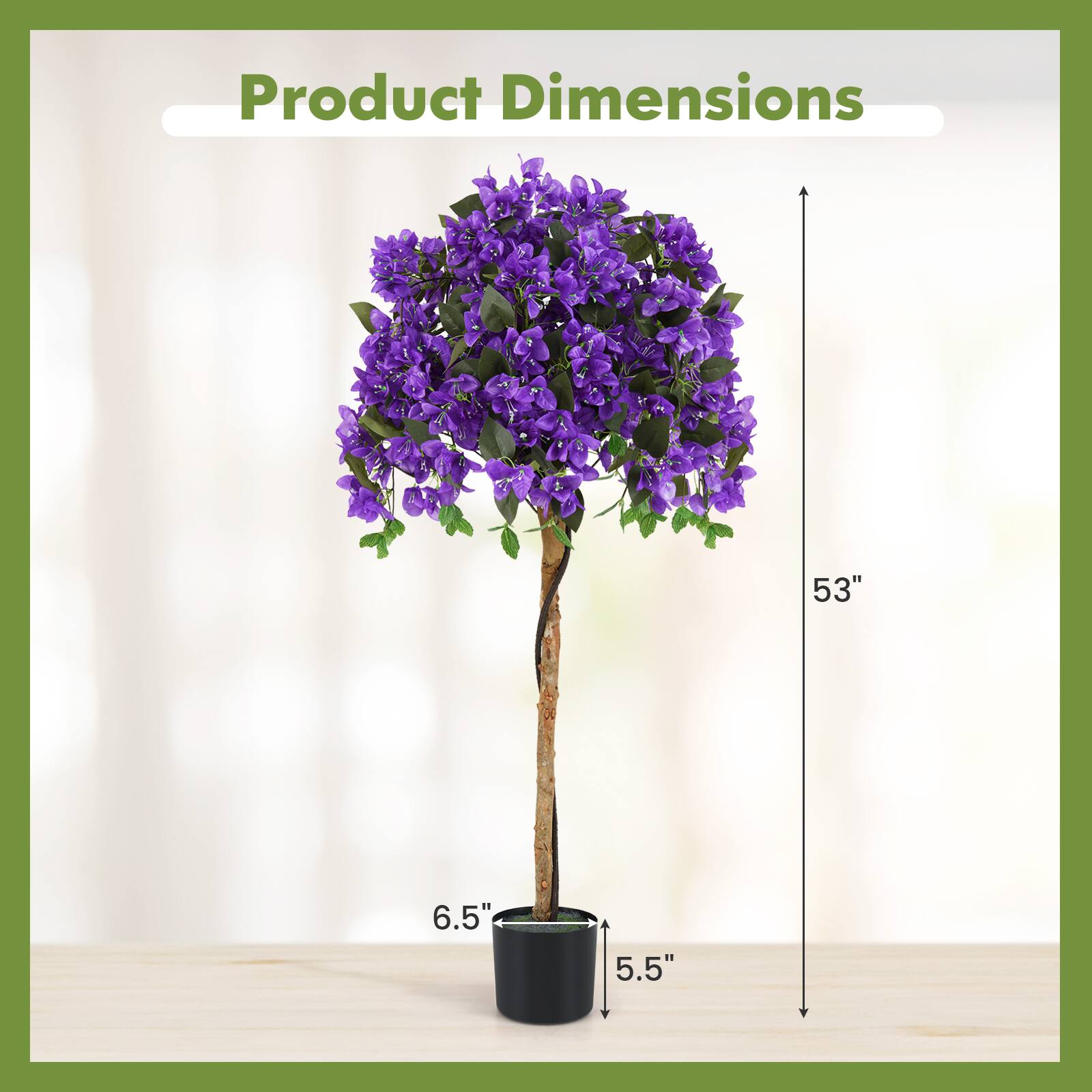 Product Dimensions

53"  
6.5"  
5.5"