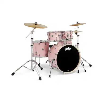 Front. Pacific Drums and Percussion - PDP Mainstage 5-Piece Complete Drum Kit with Hardware (Pale Rose).