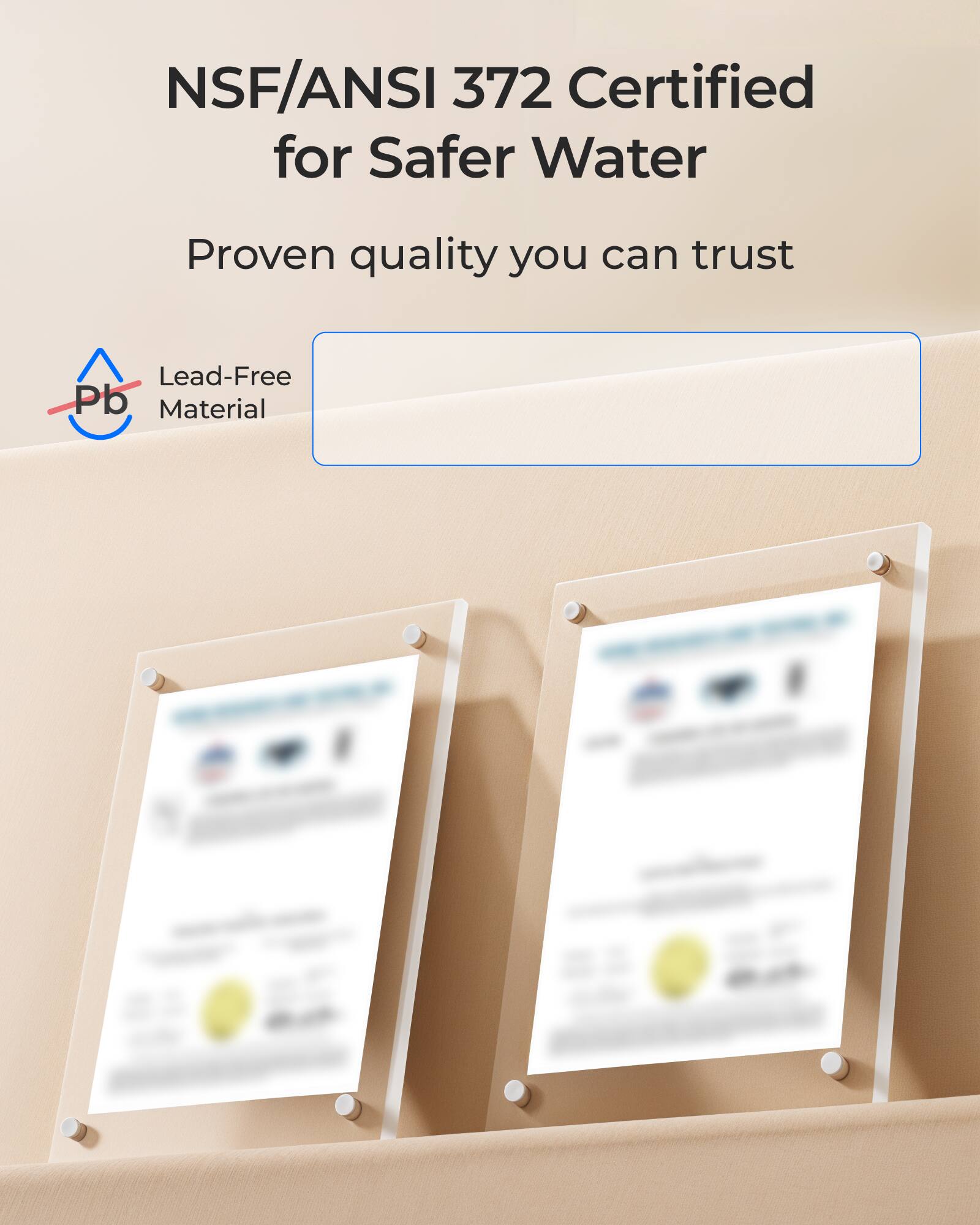NSF/ANSI 372 Certified for Safer Water  
Proven quality you can trust  

Lead-Free Pb Material
