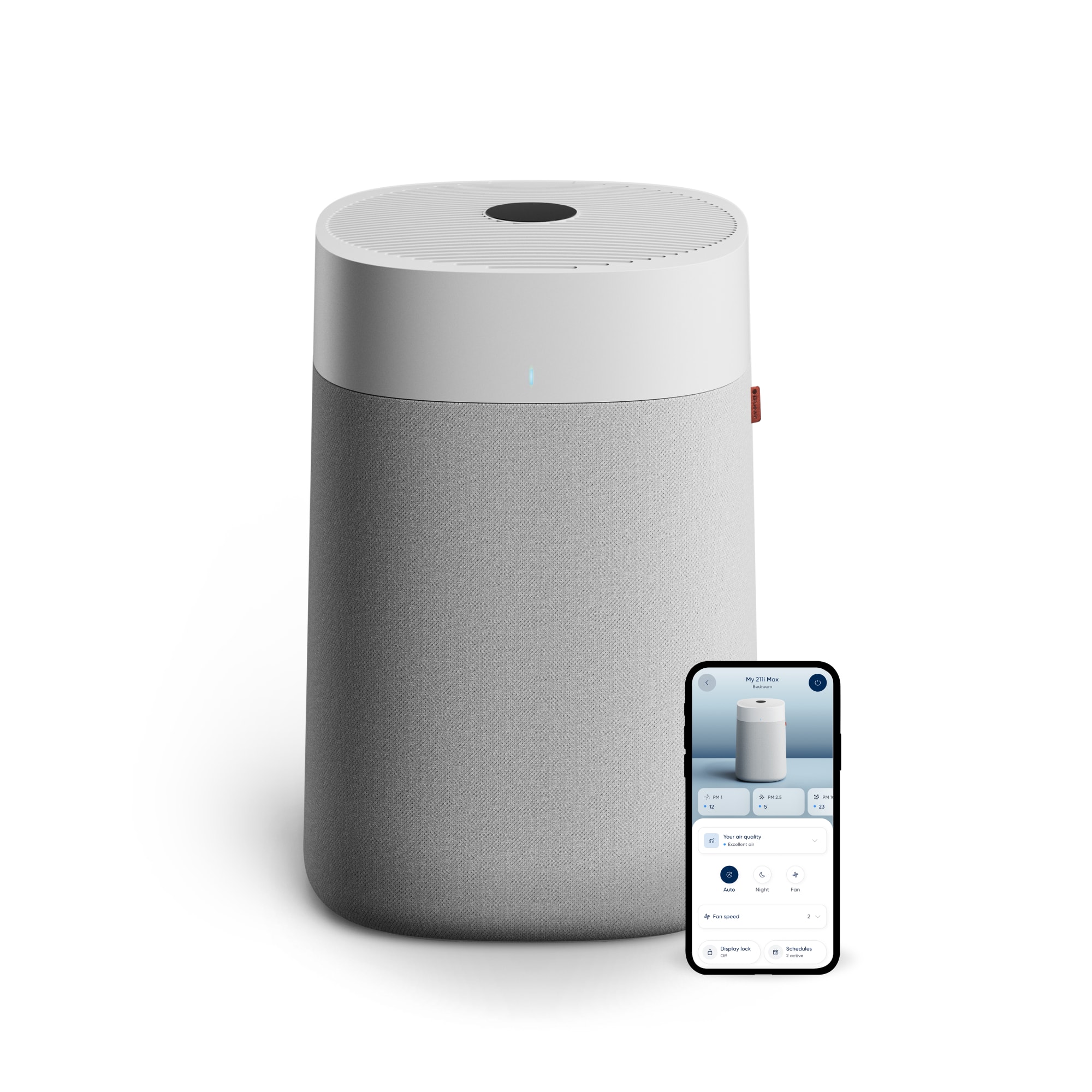 Blueair - Blue Pure 211i Max 3,235 Sq. Ft HEPASilent Smart Extra-Large Room Air Purifier - White/Gray
