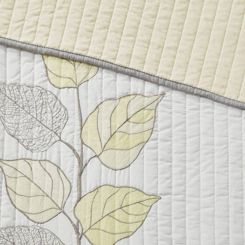 Alt View 5. Gracie Mills - Gracie Mills Forest 6-Piece Embroidered Quilt Set with Throw Pillows - Yellow.