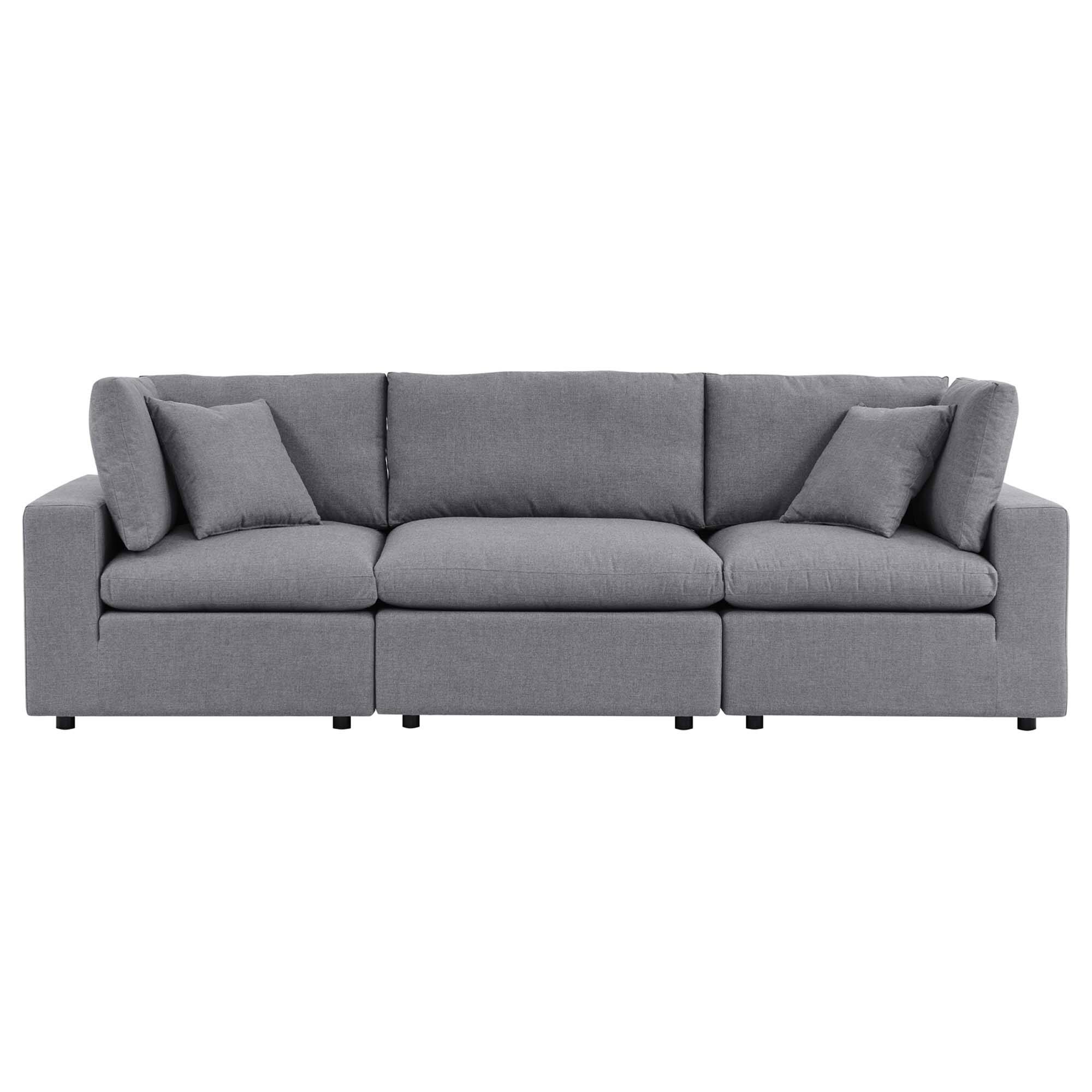 Alt View 6. Modway - Commix Sunbrella® Outdoor Patio Sofa by Modway - Gray.