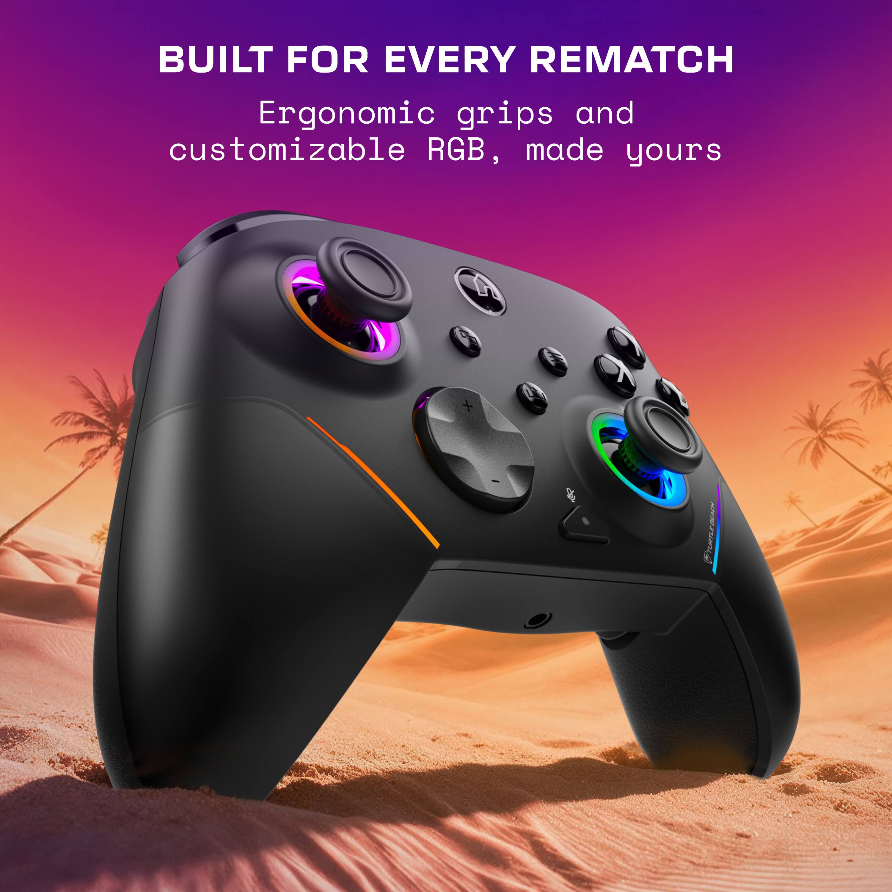 BUILT FOR EVERY REMATCH  
Ergonomic grips and customizable RGB, made yours