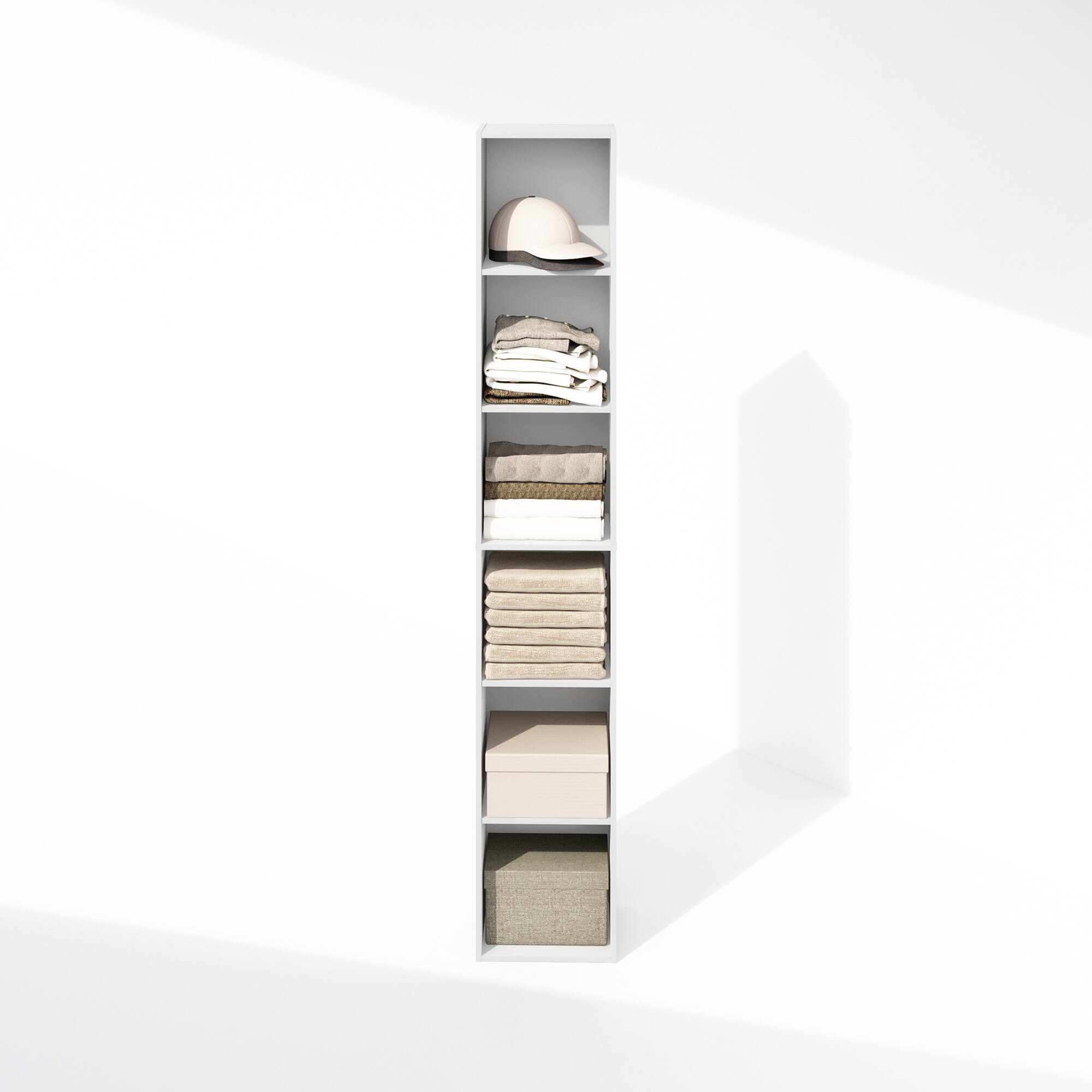 Alt View 4. Furinno - Luder 6-Tier Multipurpose Clothing & Closet Storage Organizer Shelf - White.