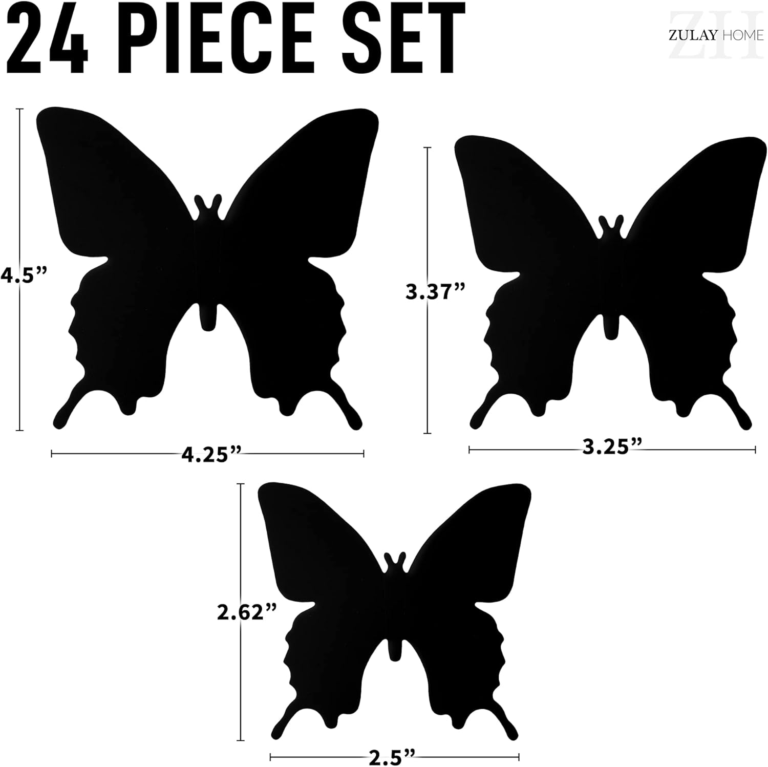 24 PIECE SET

ZULAY HOME

4.5"
4.25"
3.37"
3.25"
2.62"
2.5"