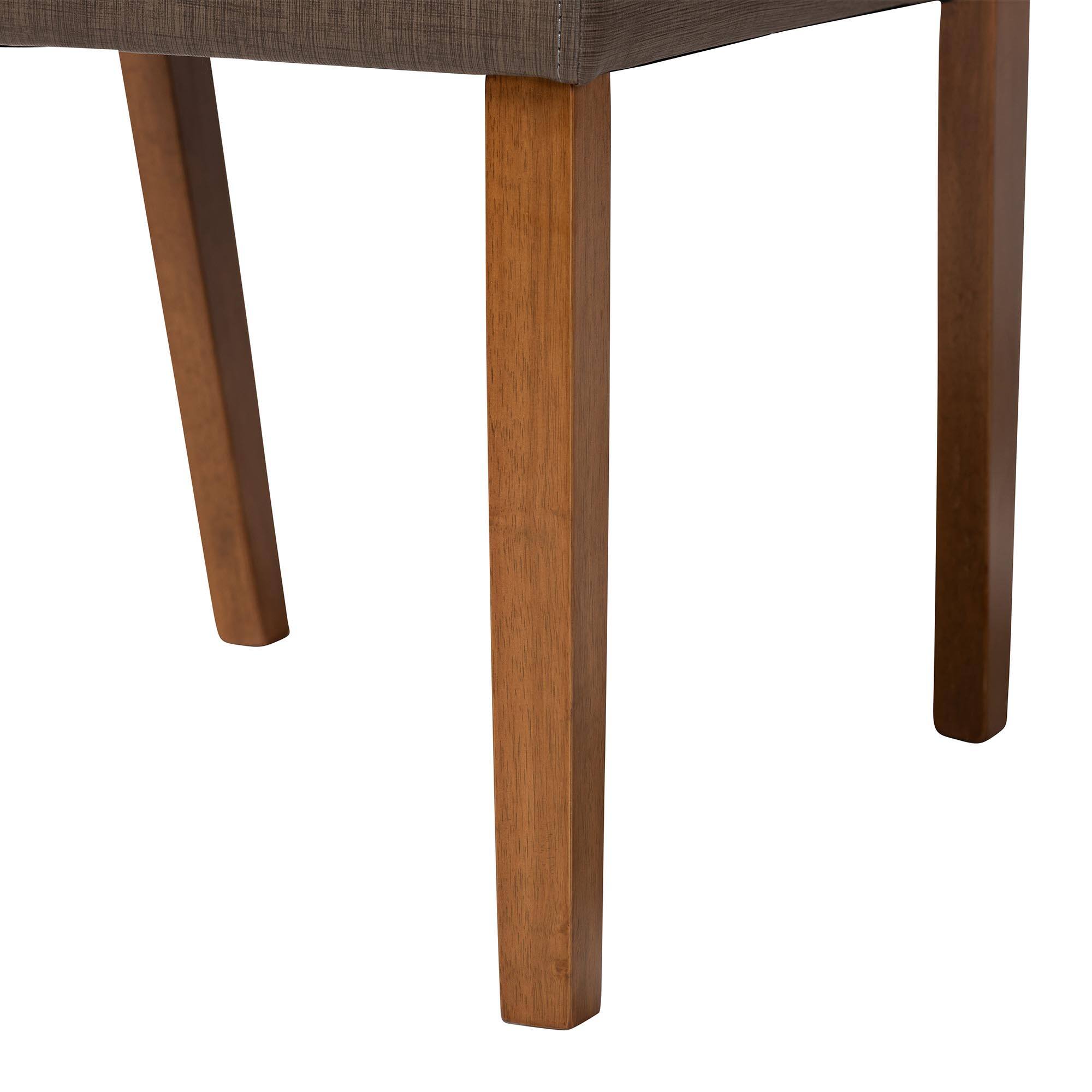 Alt View 1. Baxton Studio - Montreal Mid-Century Dark Walnut Wood Faux Leather Dining Chairs - "Walnut" Brown.