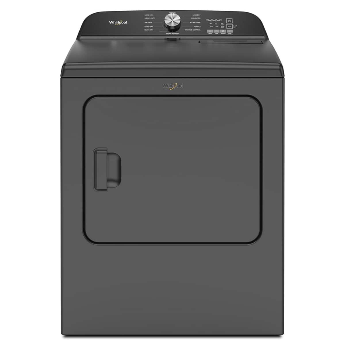 Whirlpool - 7.0 Cu. Ft. Whirlpool® Top Load Electric Dryer with Moisture Sensor - Volcano Black - Front_Zoom