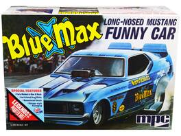 Skill 2 Model Kit " Max" Long Nose Mustang Funny Car 1/25 Scale Model Car by MPC - Blue