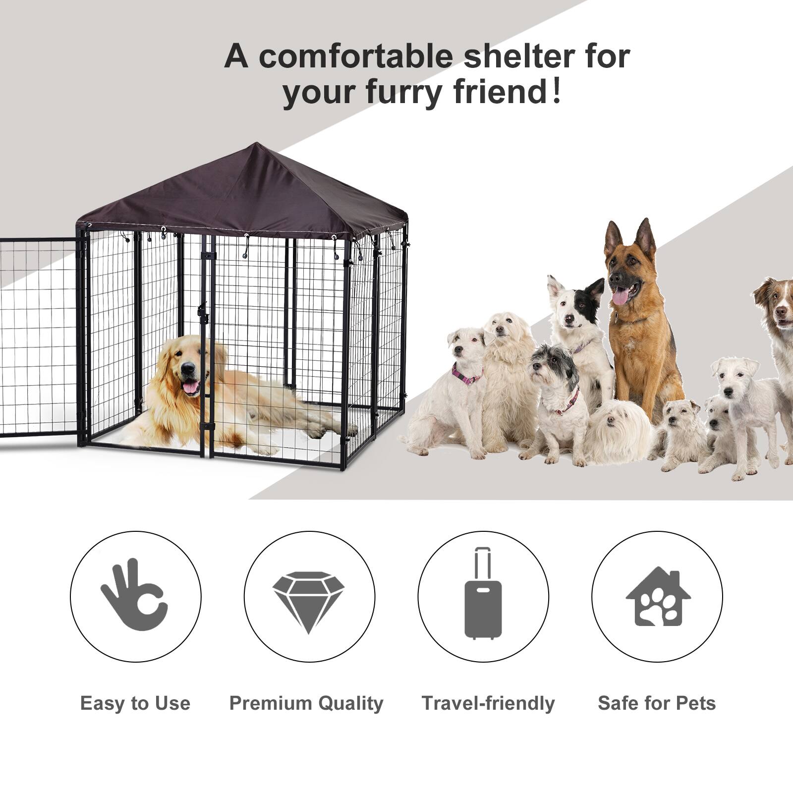 A comfortable shelter for your furry friend!

- Easy to Use
- Premium Quality
- Travel-friendly
- Safe for Pets