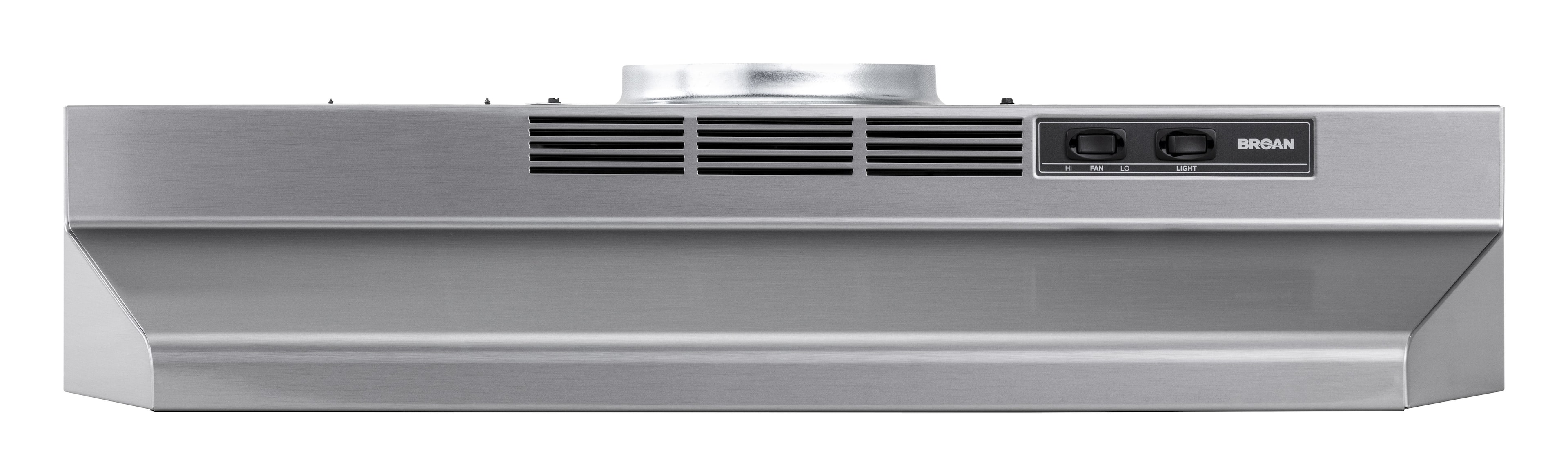Broan - 30 inches - Convertible - Under cabinet Range Hood - Stainless Steel - Front_Zoom