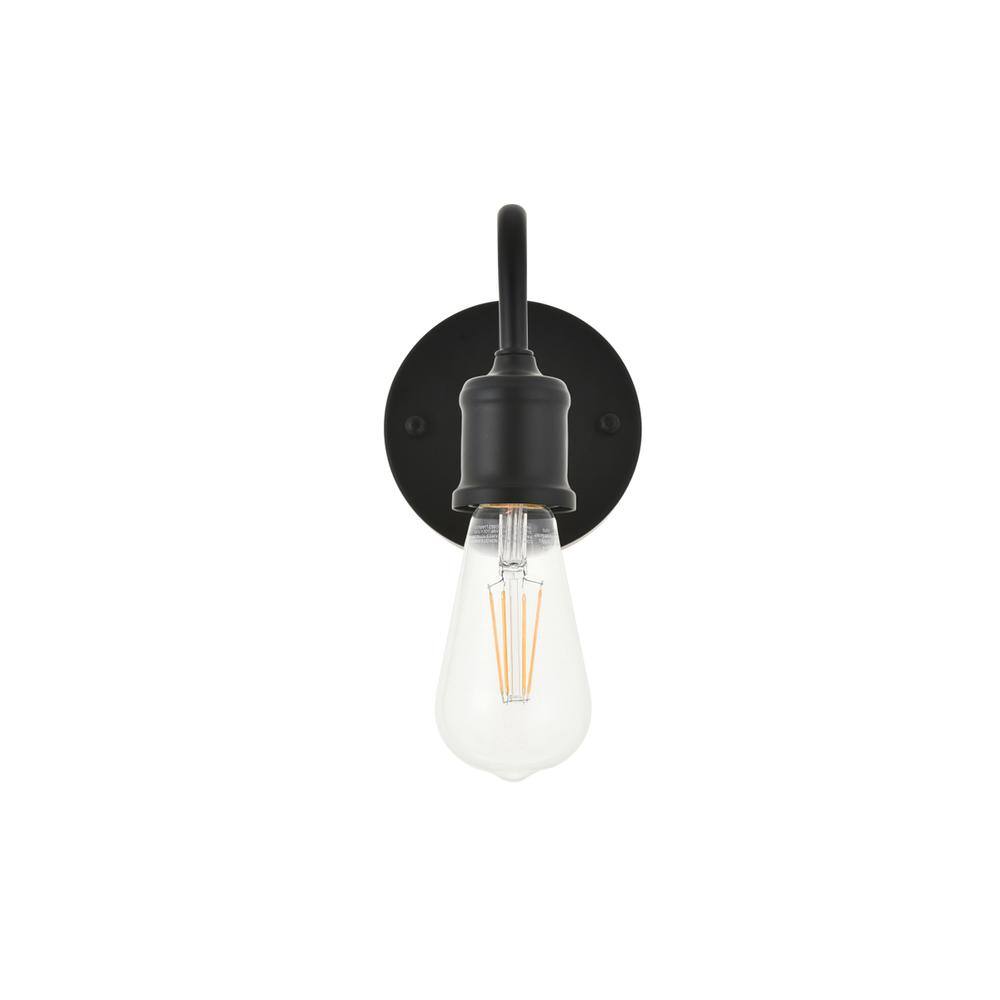 Alt View 3. Living District - Serif 1 light black Wall Sconce - Black.