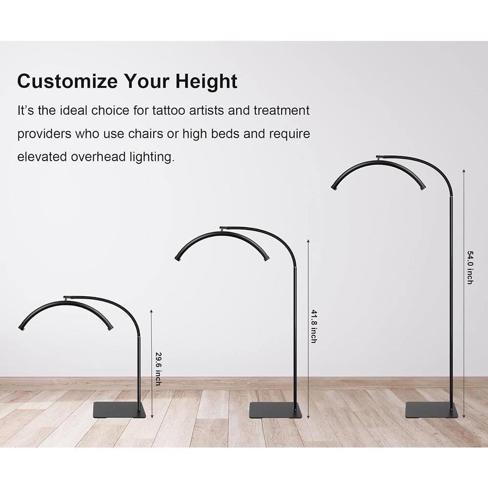 Customize Your Height

It's the ideal choice for tattoo artists and treatment providers who use chairs or high beds and require elevated overhead lighting.

- 29.6 inch
- 41.8 inch
- 54.0 inch