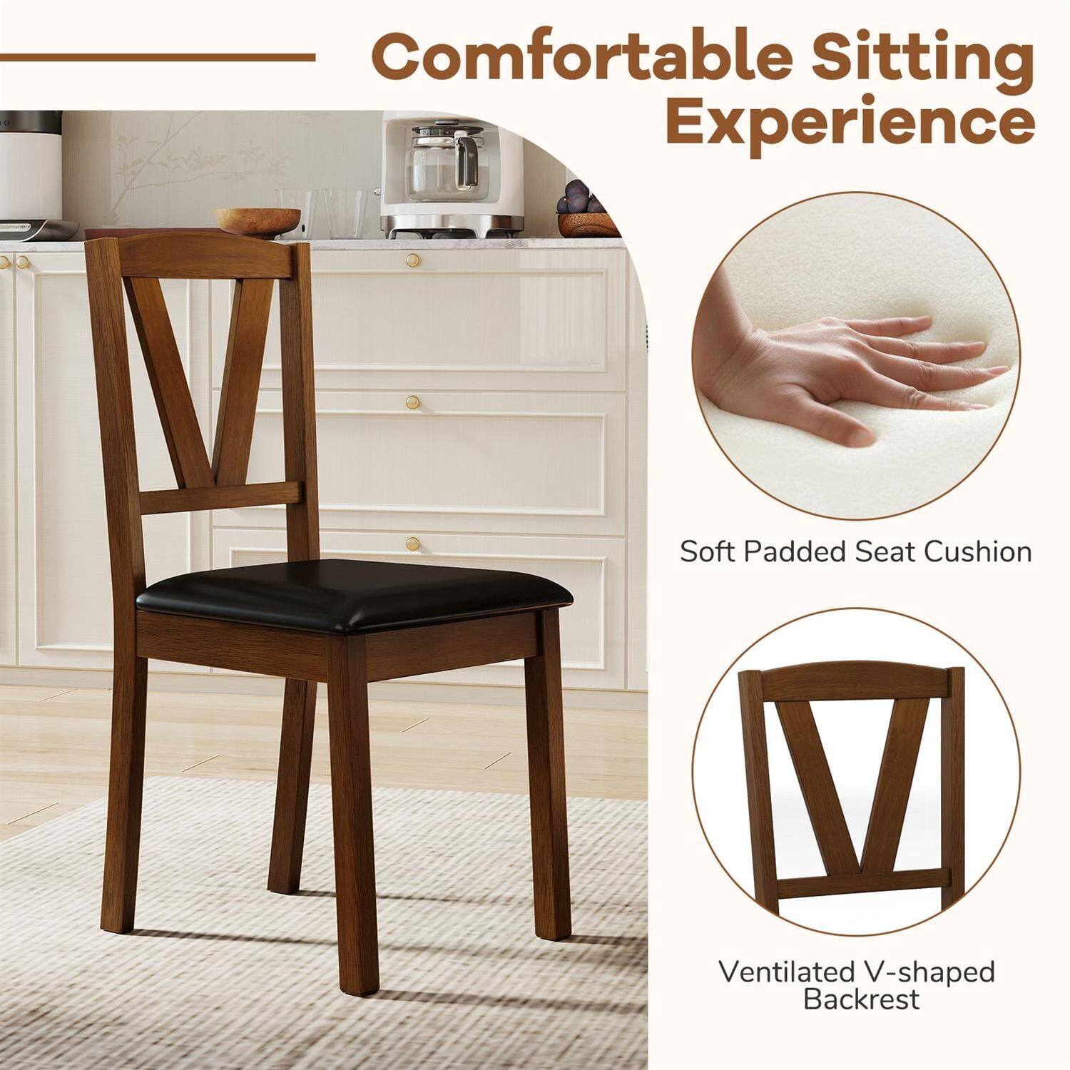 Comfortable Sitting Experience

- Soft Padded Seat Cushion
- Ventilated V-shaped Backrest