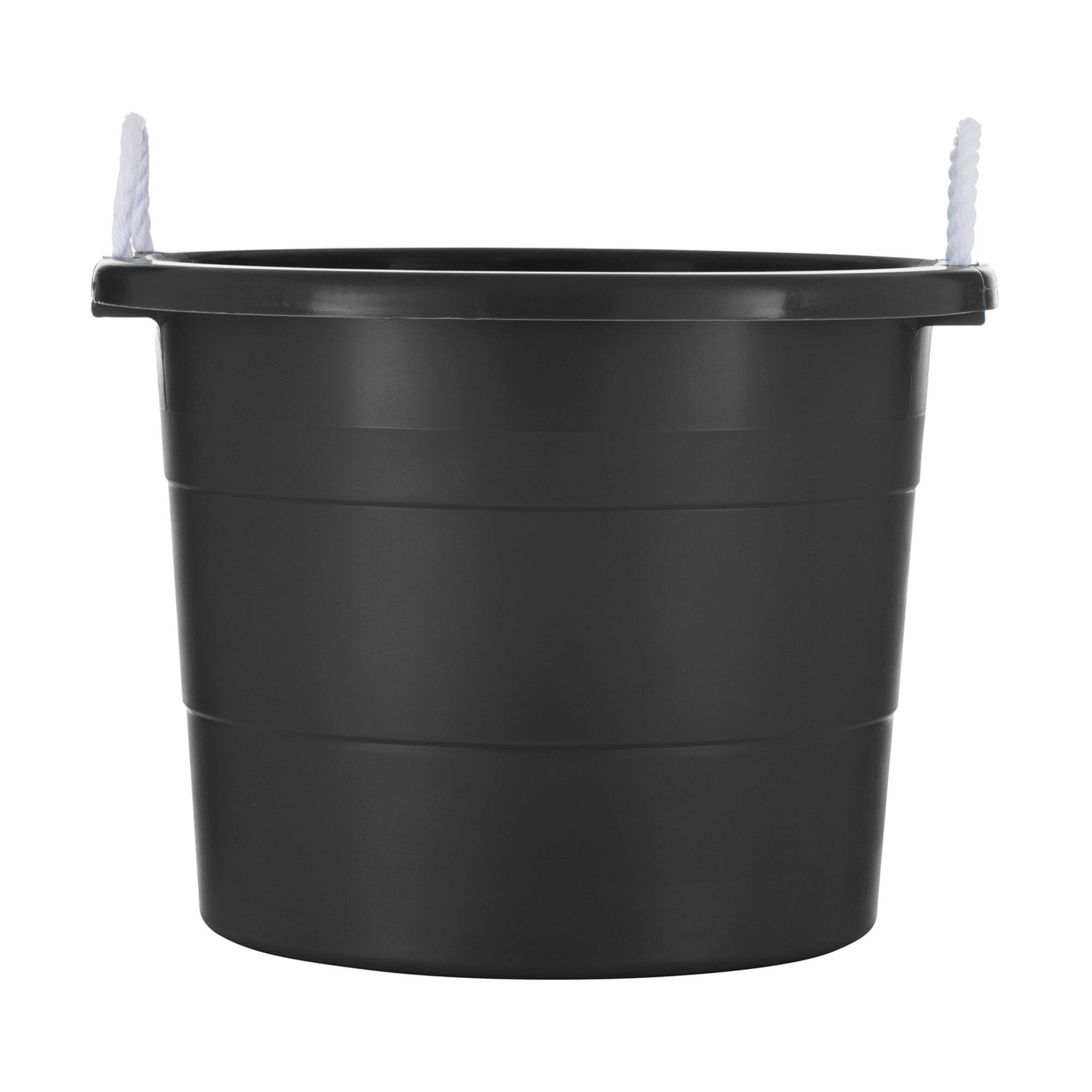 Alt View 1. United Solutions - United Solutions 2 Pack 19 Gallon Rope Handle Tub, Plastic Storage Bucket, Black - Black.