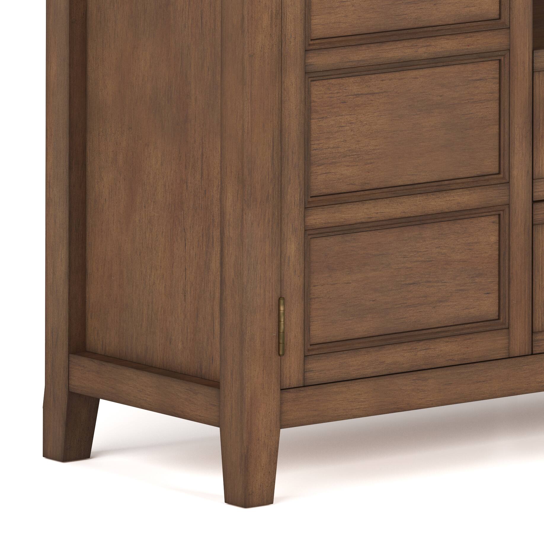 Alt View 7. Simpli Home - Burlington SOLID WOOD 54 inch Wide Transitional TV Media Stand in Rustic Natural Aged Brown For TVs up to 60 inches - Rustic Natural Aged Brown.