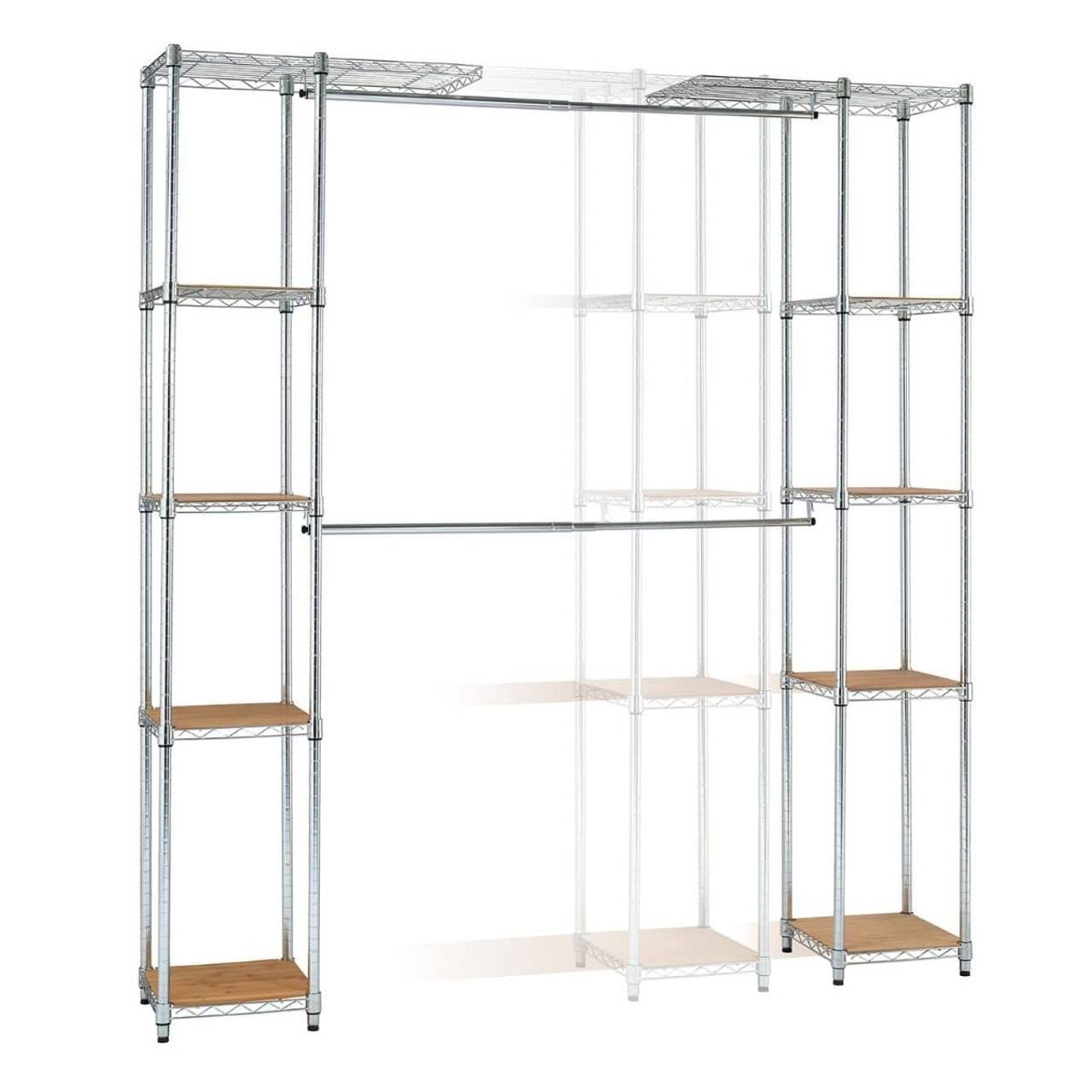 Alt View 12. TRINITY - EcoStorage Expandable Closet Organizer Chrome - Chrome.