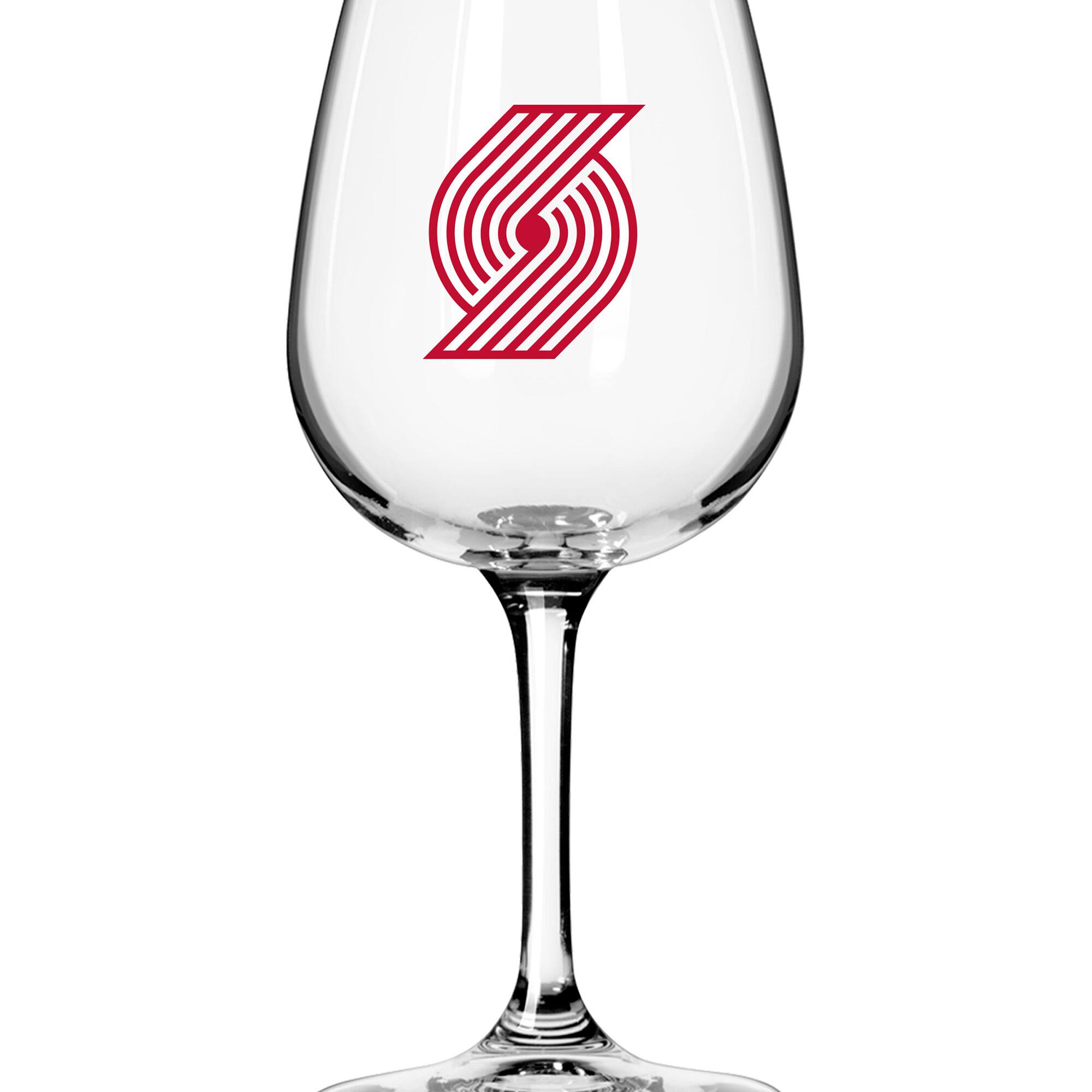 Front. Logo Brands - Portland Trail Blazers Logo 12oz. Stemmed Wine Glass - Multicolor.