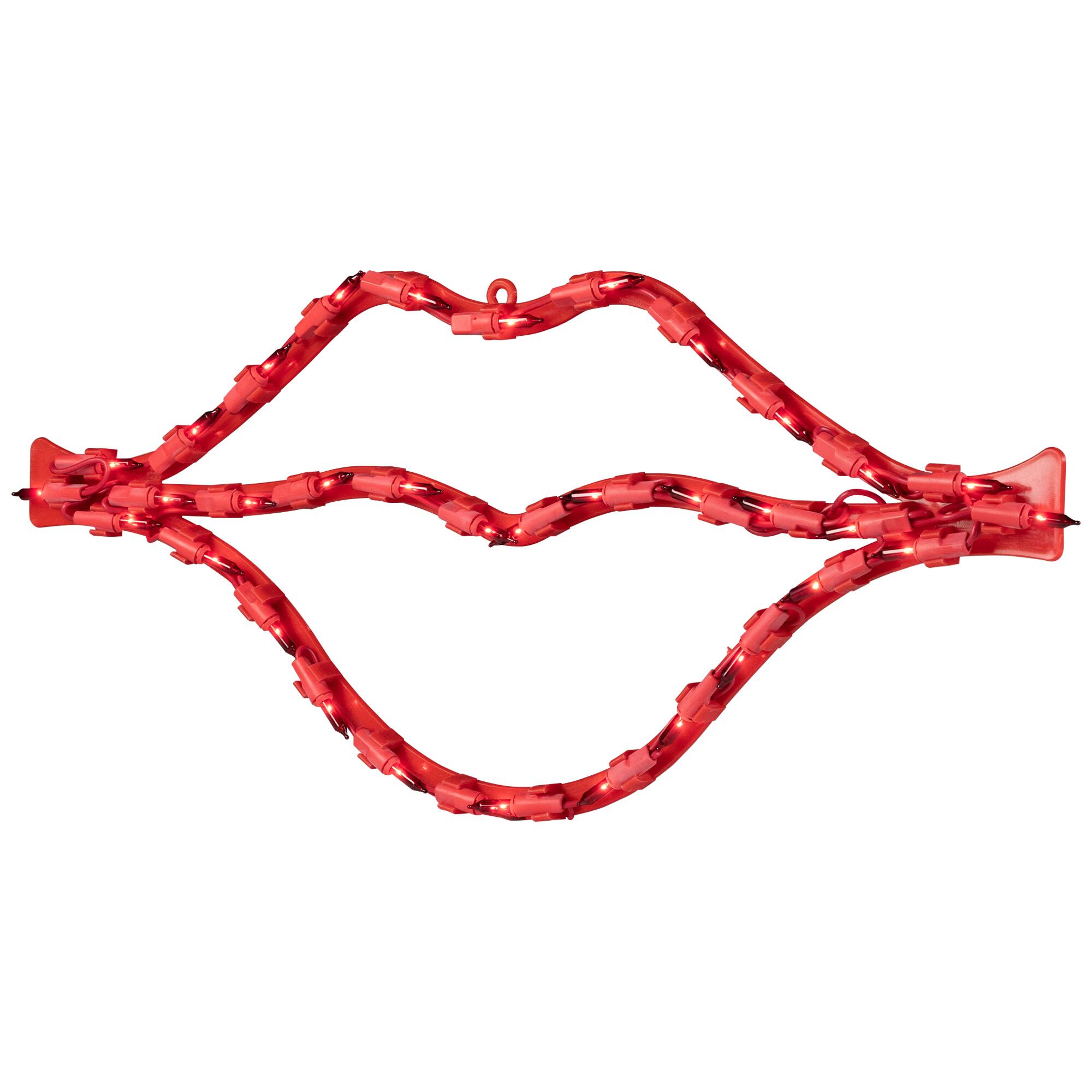 Alt View 4. Northlight - 17.5" Lighted Red Lips Valentine's Day Window Silhouette - Red.