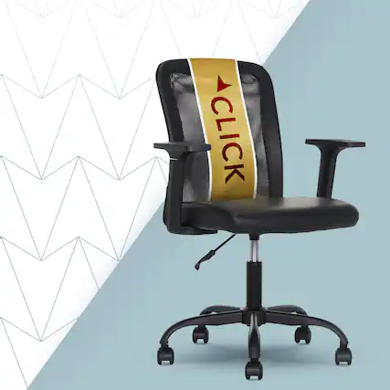 Front. Click365 - Click365 Ergonomic Mesh Chair, Black - Black.