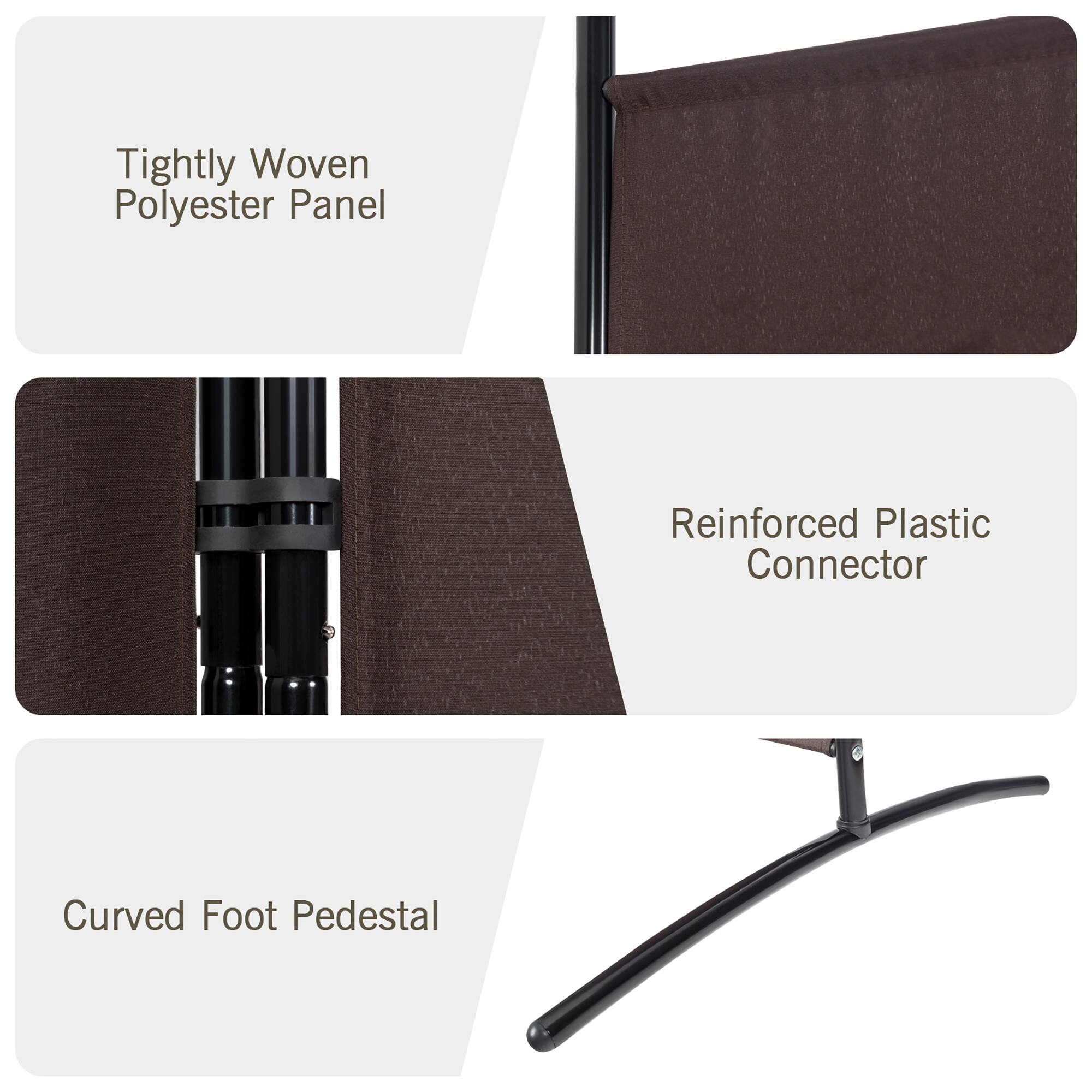 Tightly Woven Polyester Panel  
Reinforced Plastic Connector  
Curved Foot Pedestal