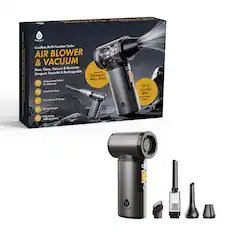 Cordless Multi-Function Turbo AIR BLOWER & VACUUM
Blow, Clean, Vacuum & Illuminate
Compact, Powerful & Rechargeable
Premium Aluminum Alloy Build
- Stepless Speed Control (0-100 Levels)
- Turbo Boost Mode
- 2-in-1 Blower & Vacuum
- Built-in LED Light
UP TO 130,000 RPM High-Speed Motor
4000mAh Battery
UP TO 130,000 RPM