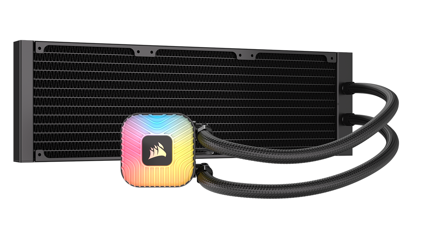 Angle. CORSAIR - NAUTILUS II 360 RS ARGB Liquid CPU Cooler – Vibrant ARGB, FlowDrive 2S Pump, RS II ARGB Uni Frame Fans, 360mm Radiator - Black.