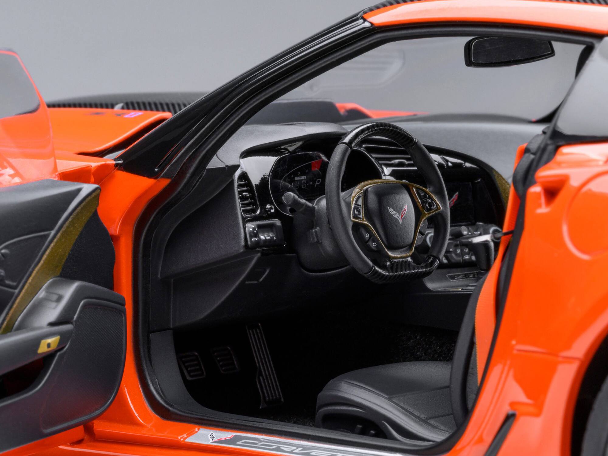 Alt View 3. Autoart - 2019 Chevrolet Corvette C7 ZR1 Sebring Orange Tintcoat with Carbon Top 1/18 Model Car by Autoart.