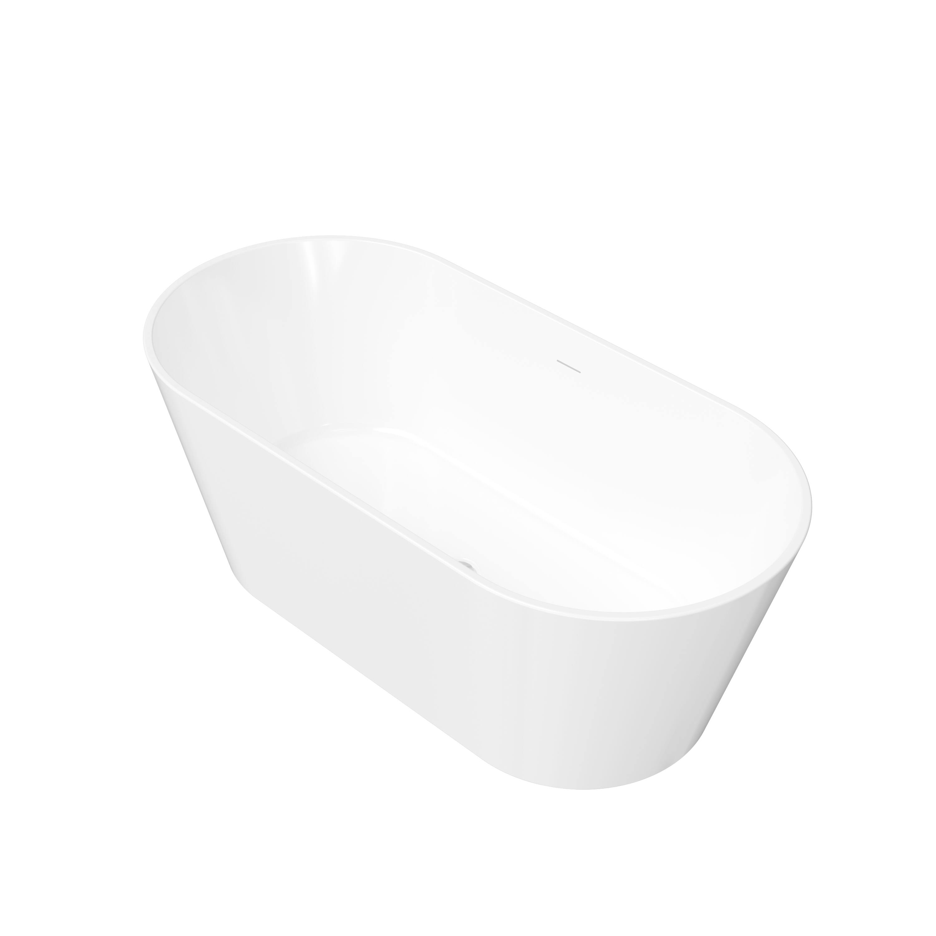 Alt View 10. WELLFOR - Divan 60 in. L x 29 in. W Acrylic Freestanding Double Ended Soaking Bathtub with Pop-up Drain ( Center Drain ) - White.