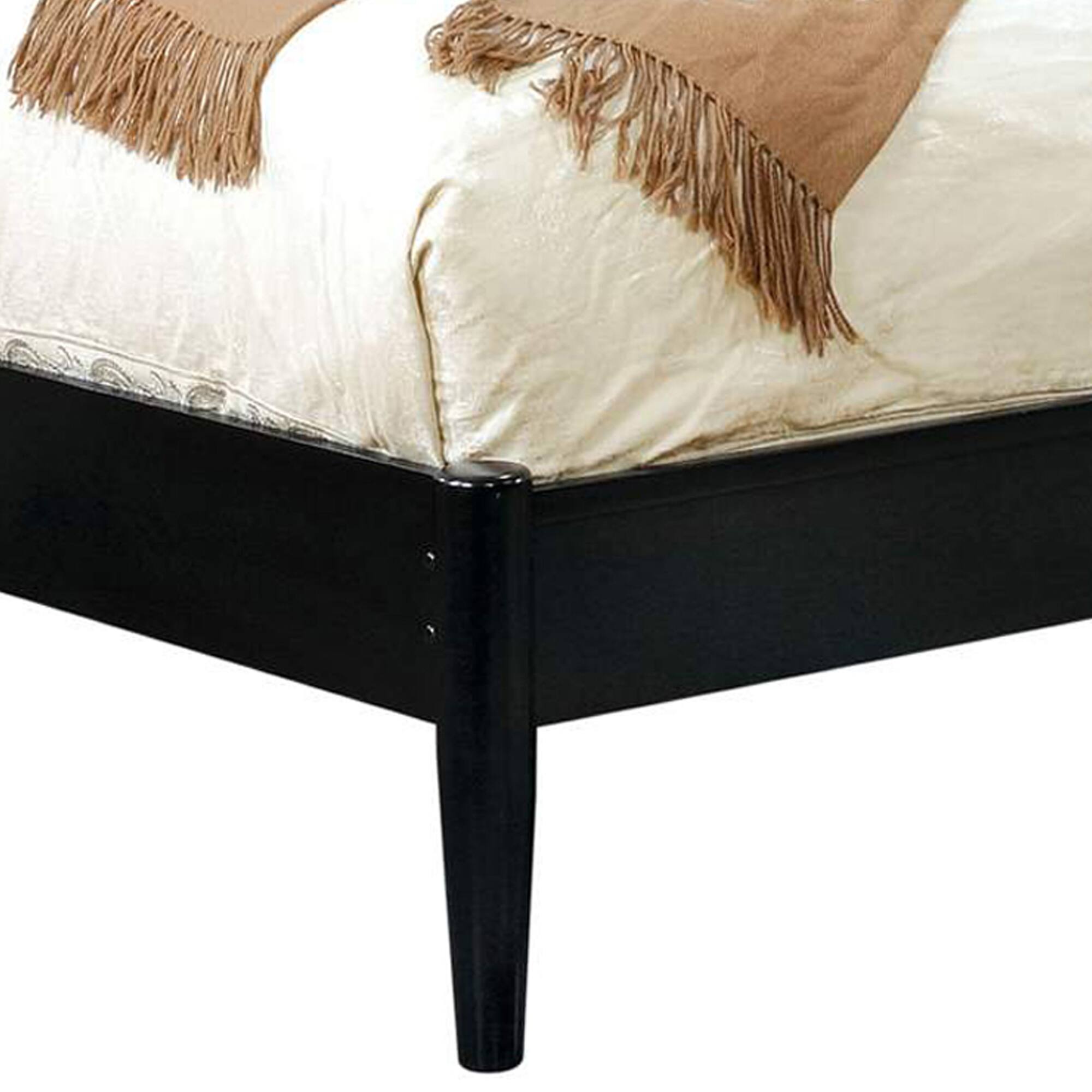 Alt View 1. Manhattan Lane - Wooden California King Size Bed with Panel Headboard - Black.