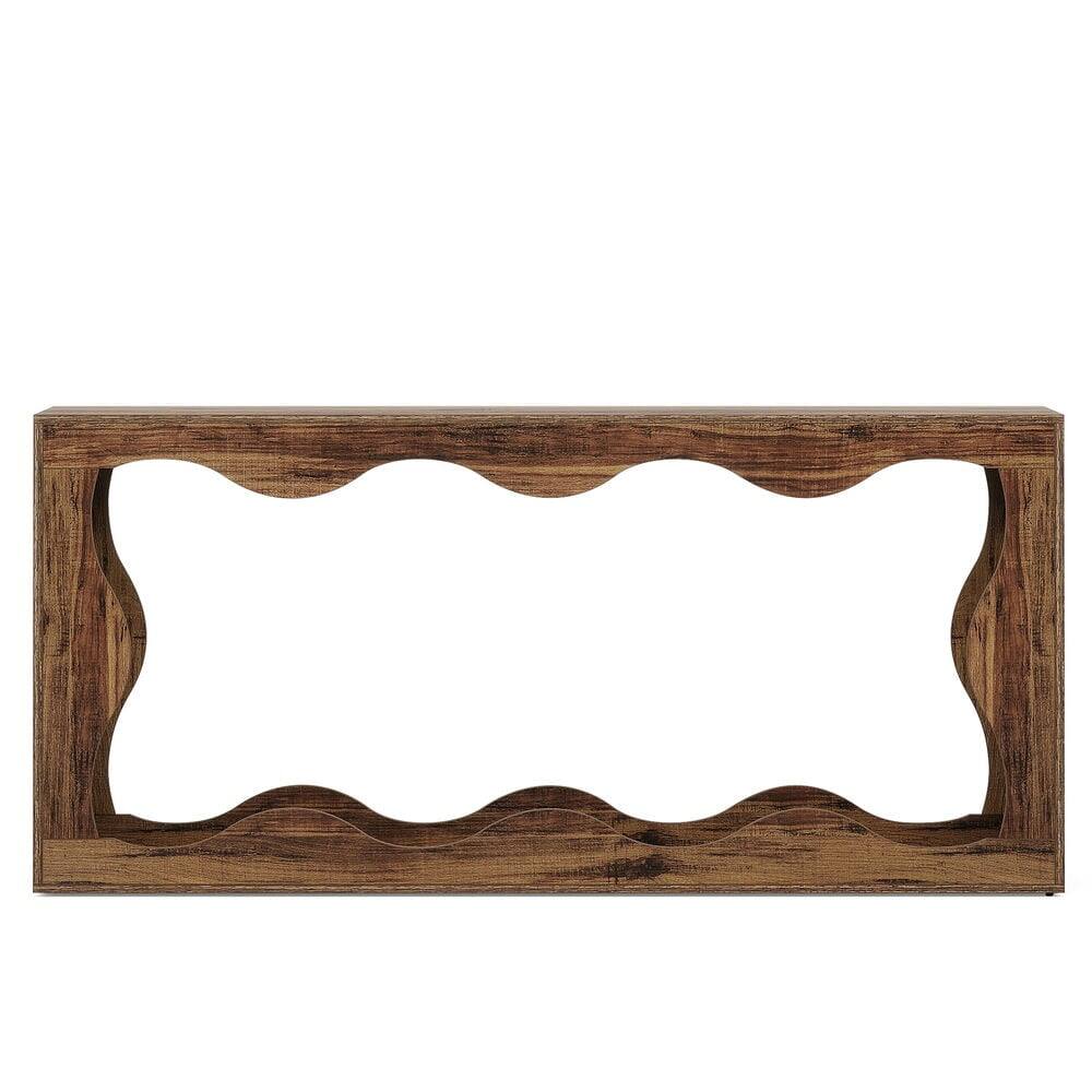 Back. Kadyn - Entryway Table, Console Sofa Table,63" Console Table, Farmhouse Entryway Table Couch Table Behind Sofa,Rustic Brown - Brown.