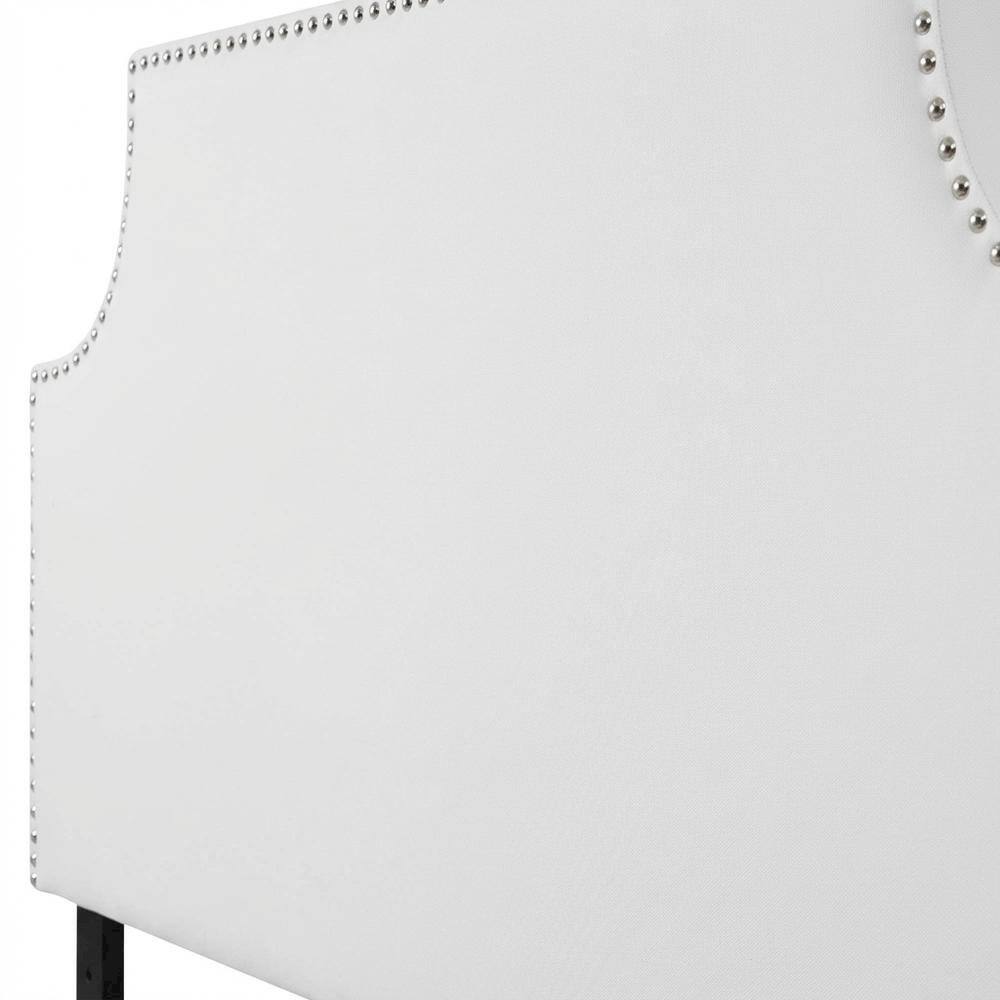 Back. FurniFact - Upholstered Vinyl Full Headboard with Smooth Finish and Durable Design - White.