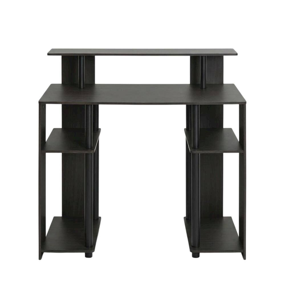 Back. BisonOffice - Walnut Finish Computer Writing Desk with Modern Design and Sturdy Build - WALNUT/BLACK.