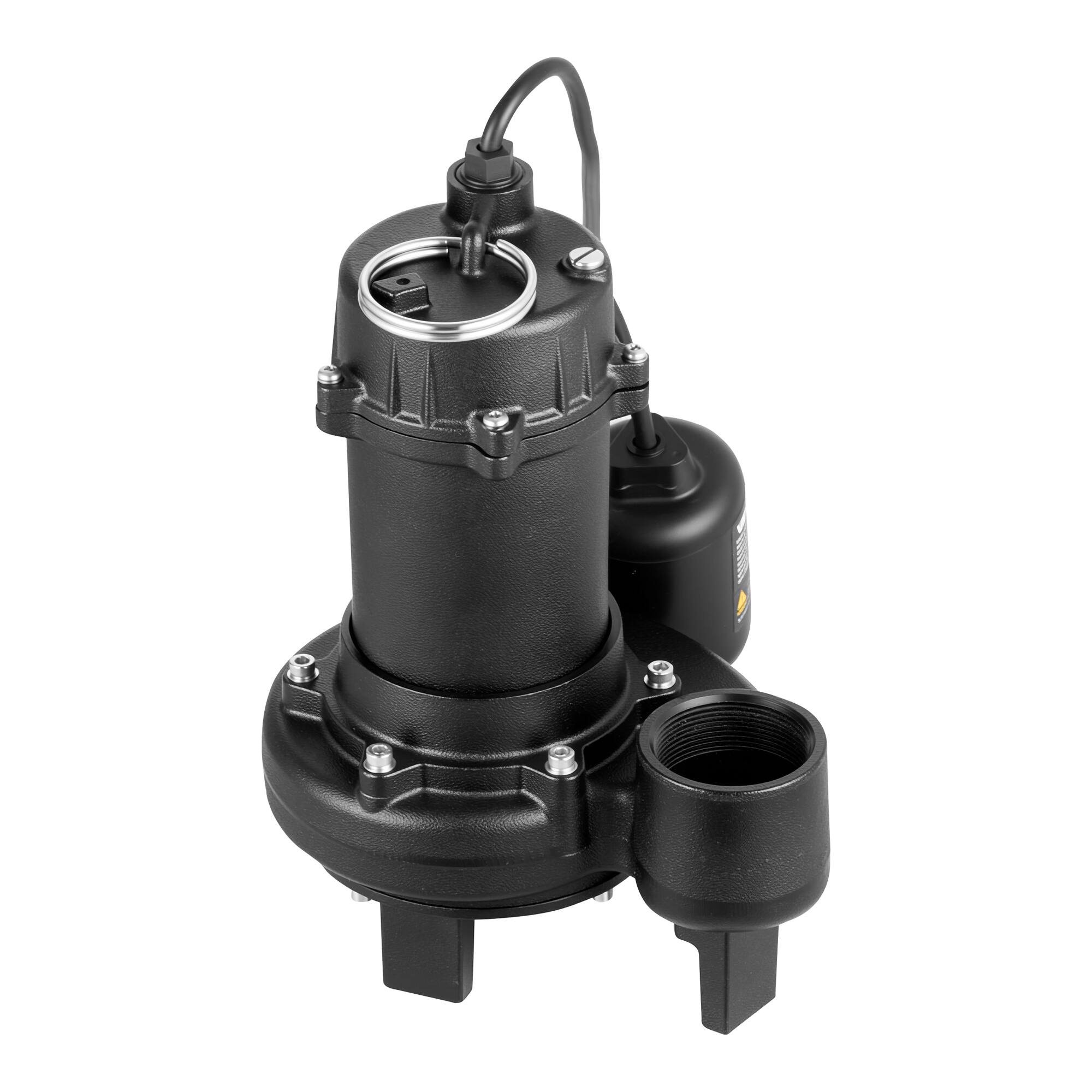 Alt View 5. VEVOR - Sewage Grinder System, 1 HP, 5100 GPH Cast Iron Sewage Pump with Basin, Grinding Blade, 120V Automatic Outdoor Water - Black.