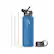 Angle. Buzio - Duet Series Insulated 40 oz Water Bottle with Straw Lid and Flex Lid - Cobalt.