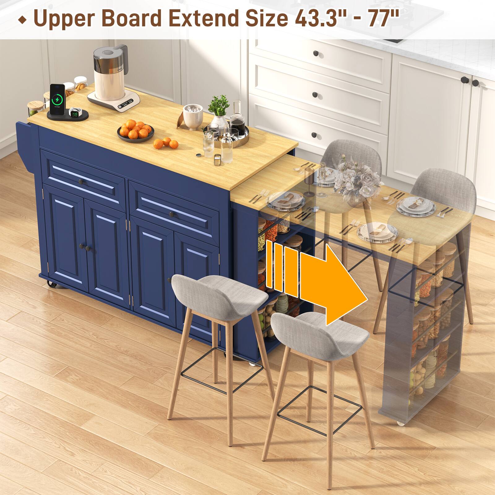 Upper Board Extend Size 43.3" - 77"
