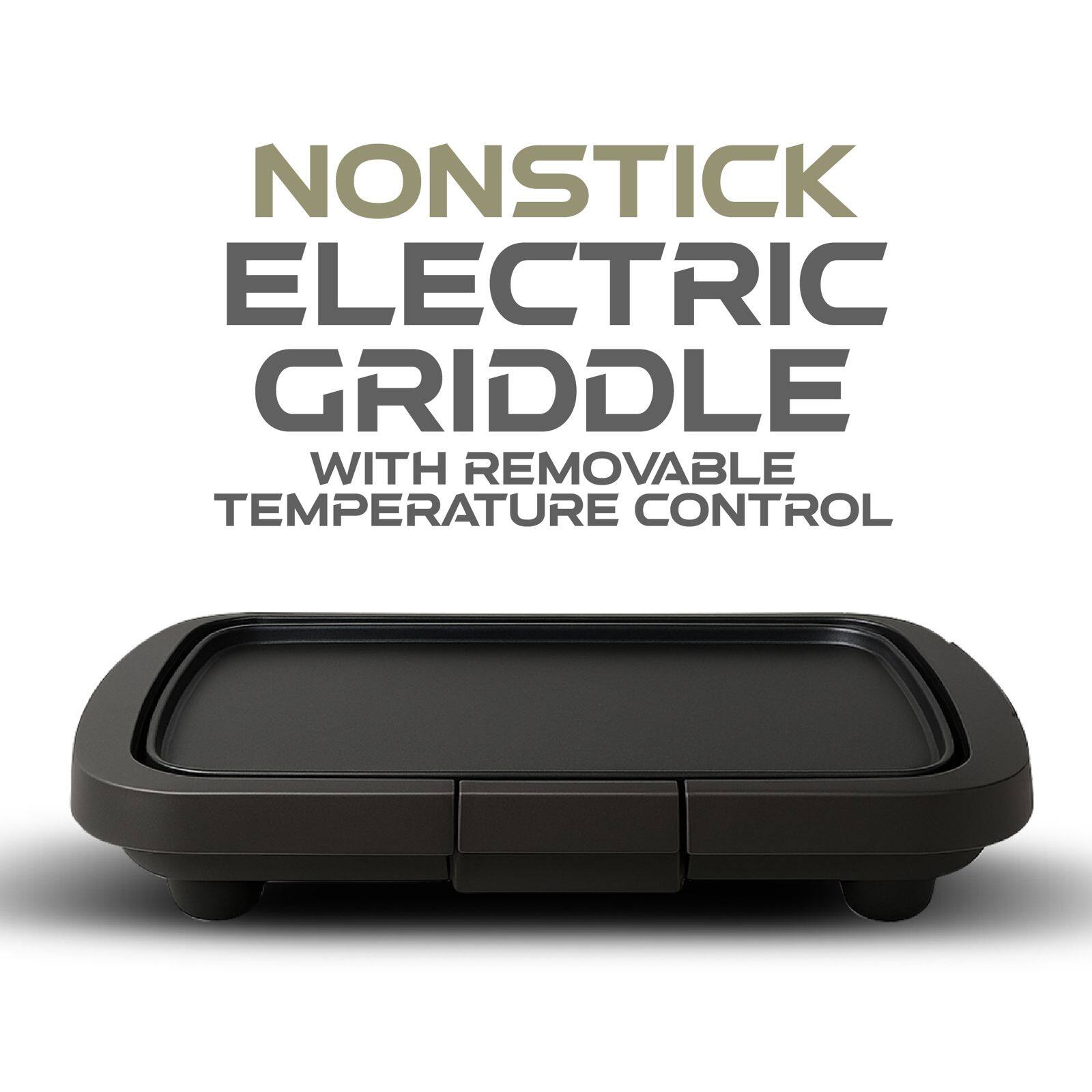 NONSTICK ELECTRIC GRIDDLE WITH REMOVABLE TEMPERATURE CONTROL