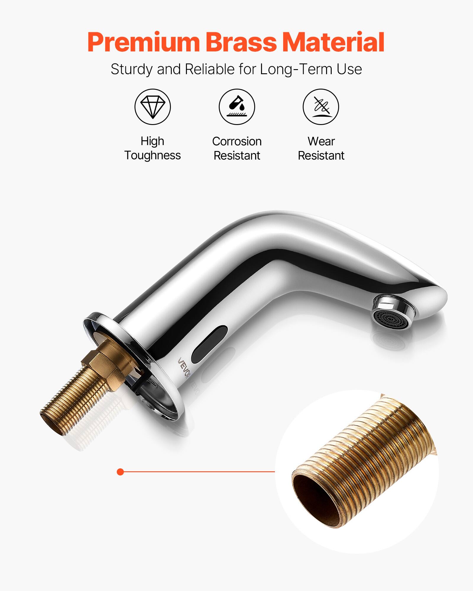 Premium Brass Material  
Sturdy and Reliable for Long-Term Use  
High Toughness  
Corrosion Resistant  
Wear Resistant