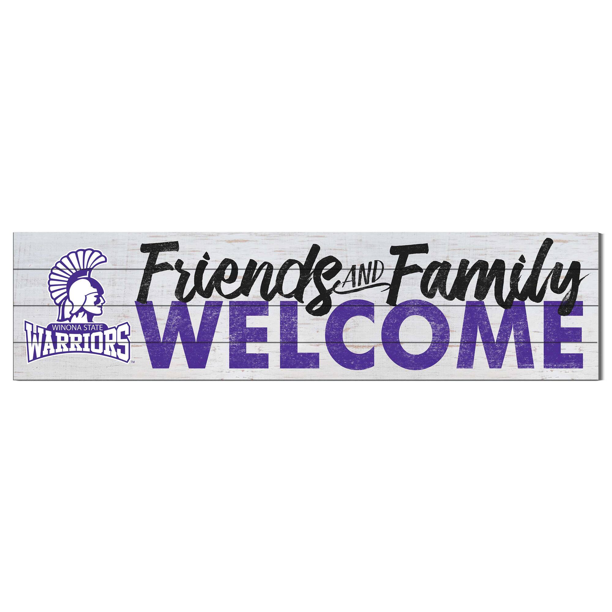 Winona State Warriors 10" x 40" Friends & Family Welcome Sign