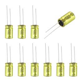 Unique Bargains - 2.2uF 100V Non-Polarized Electrolytic Capacitor, 10x17mm Aluminum Audio Cap, for DIY Tweeter, 10pcs - Gold