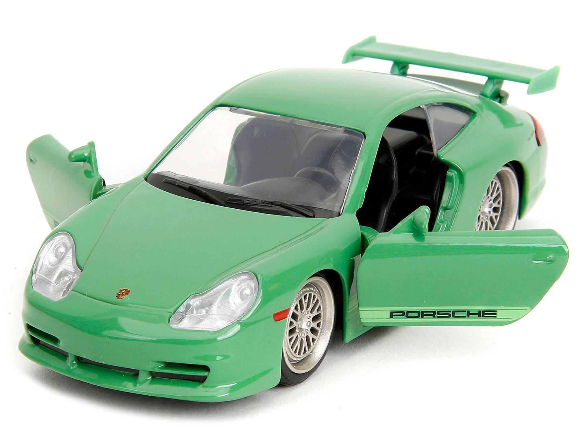 Angle. Jada - Porsche 911 GT3 (996) Green "Pink Slips" Series 1/32 Diecast Model Car by Jada - Green.