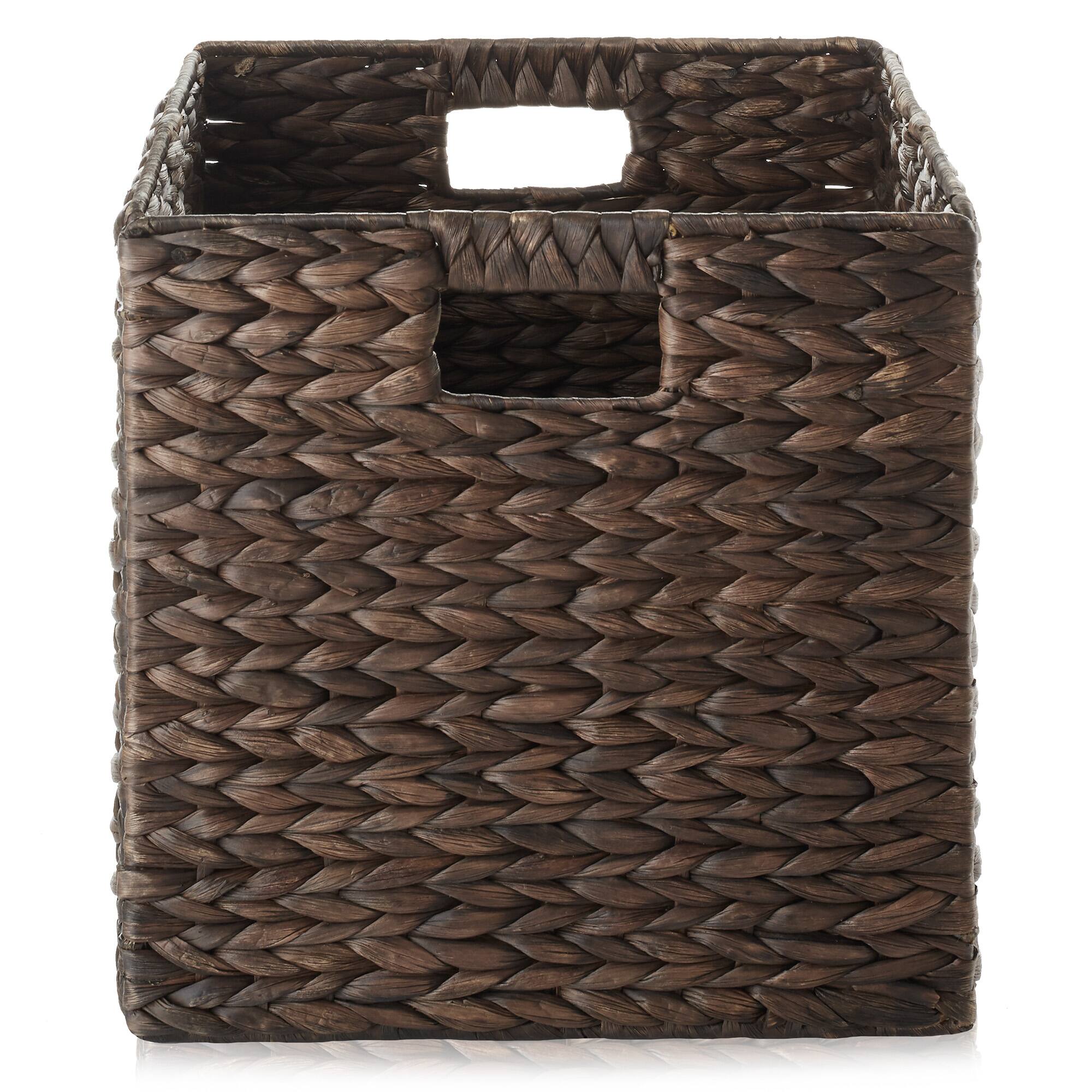 Alt View 3. Casafield - 12 x 12-in Water Hyacinth Storage Baskets - 6 Pack - Espresso.