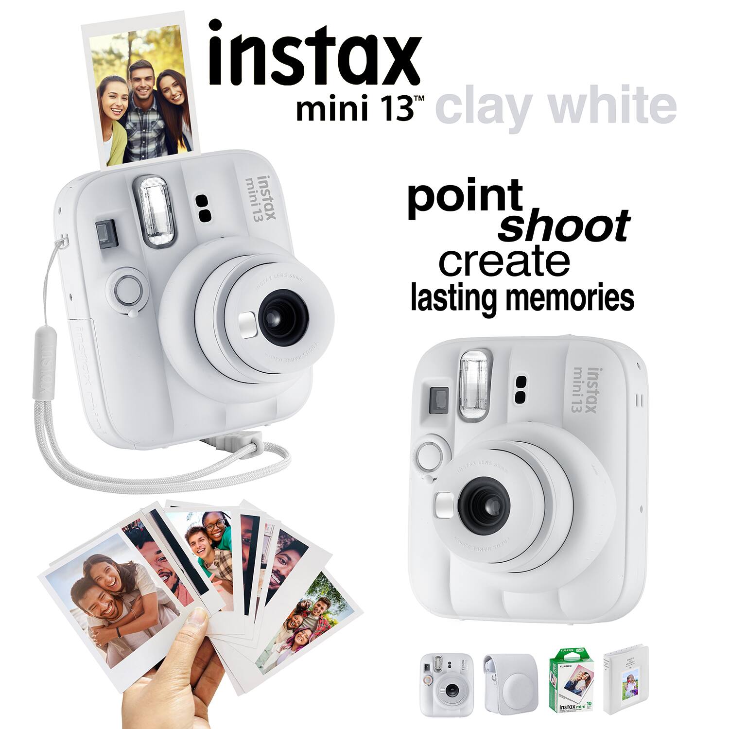 instax mini 13™ clay white mini13 instax point shoot create lasting memories