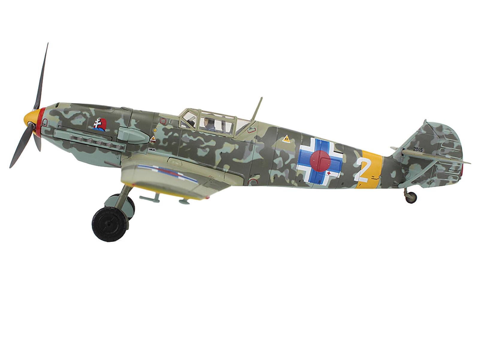 Alt View 1. Hobby Master - Messerschmitt Bf 109E-3 Fighter Aircraft "White 2 Jan Reznak Kraznodar USSR" German Luftwaffe 1/48 Model by Hobby Master.