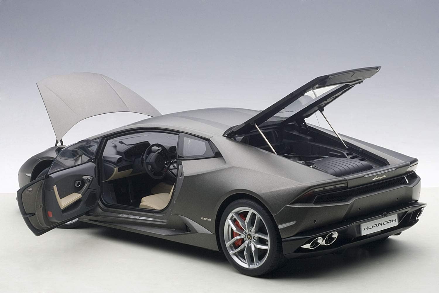 Alt View 1. Autoart - Lamborghini Huracan LP610-4 Grigio Titans/Matt Grey 1/12 Scale Model Car by Autoart.