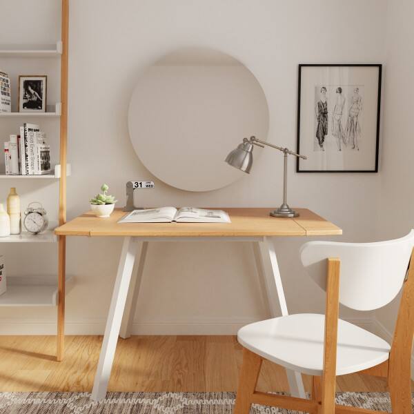 Angle. Universal Expert - Universal Expert Remus Round Mirror, Oak.