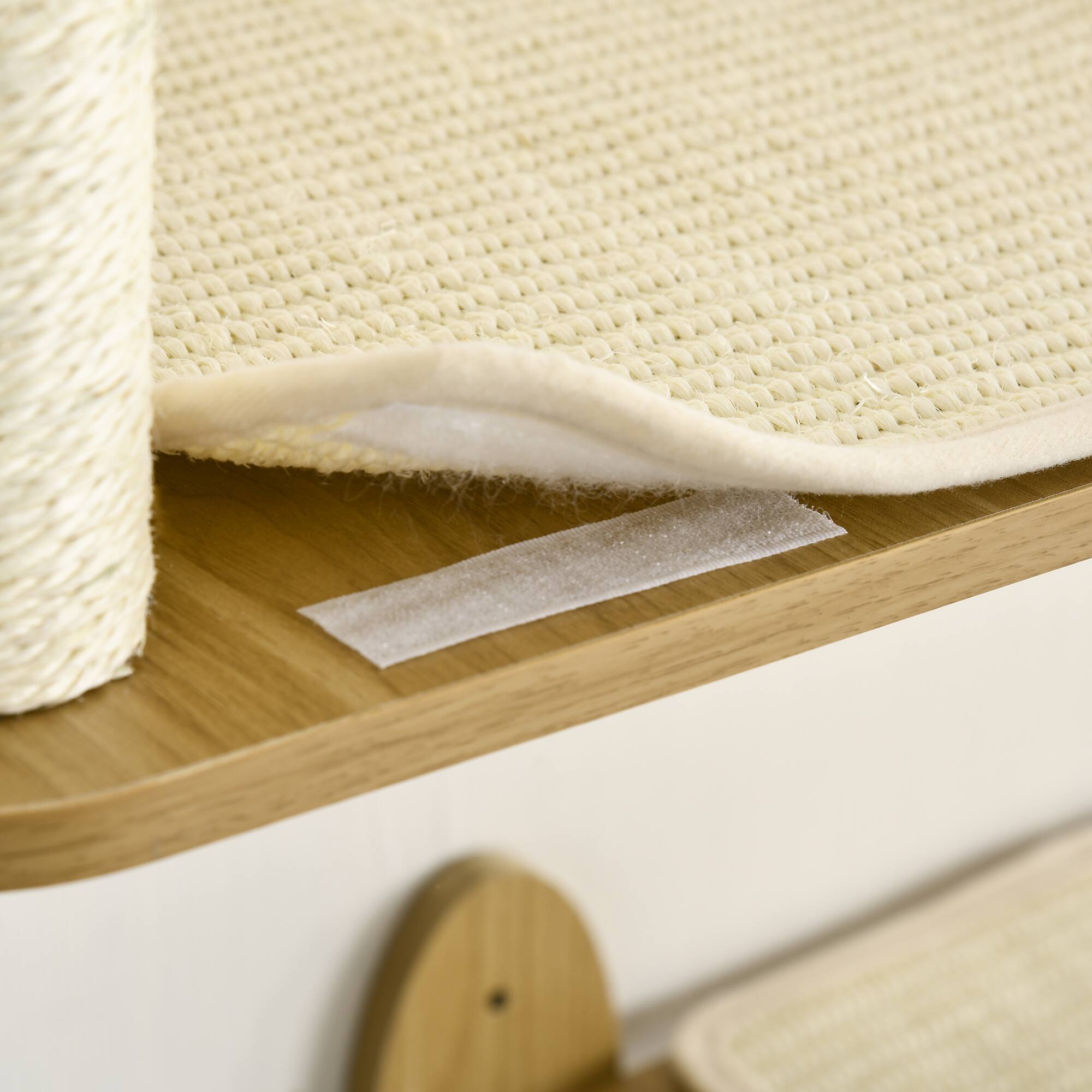 Alt View 5. Pawhut - 8Pcs Wall Mounted Cat Tree Shelf Set, Cat Wall Furniture with Hammocks, Condo, Perches, Steps, Modern Indoor Cat Tree - Oak.