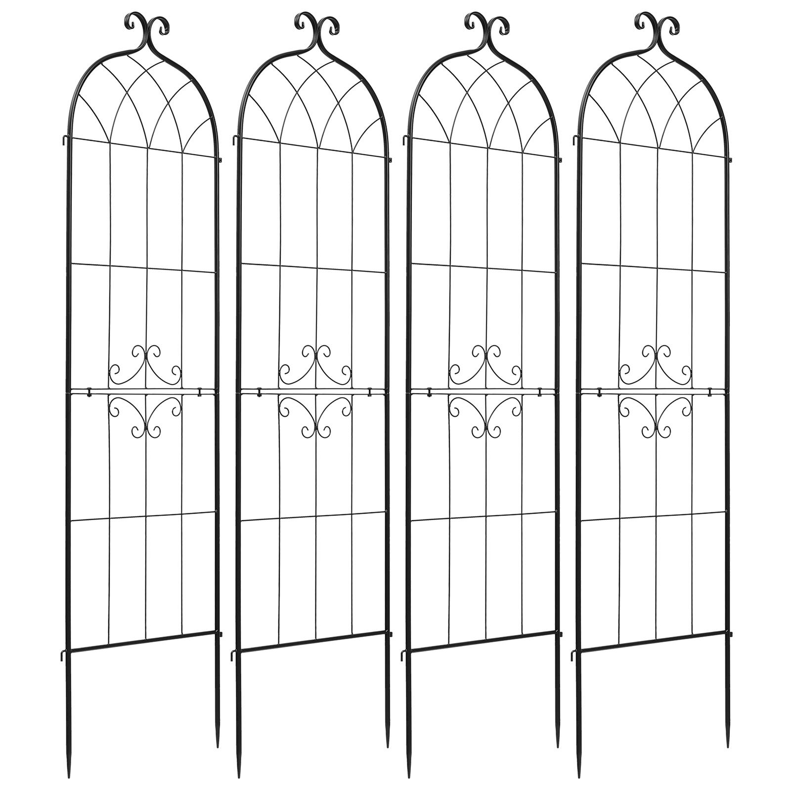 Alt View 5. VEVOR - Garden Trellis, 71 x 20 inch Rose Trellis, 4 Packs Garden Flower Rose Trellises with Powder-Coated Finish & Convenient - Black.