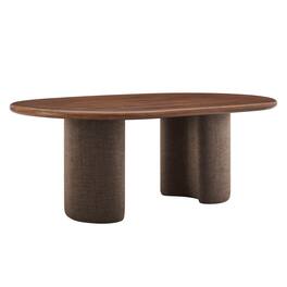 Enric 84 Inch Mango Wood Oval Dining Table by Modway - Walnut