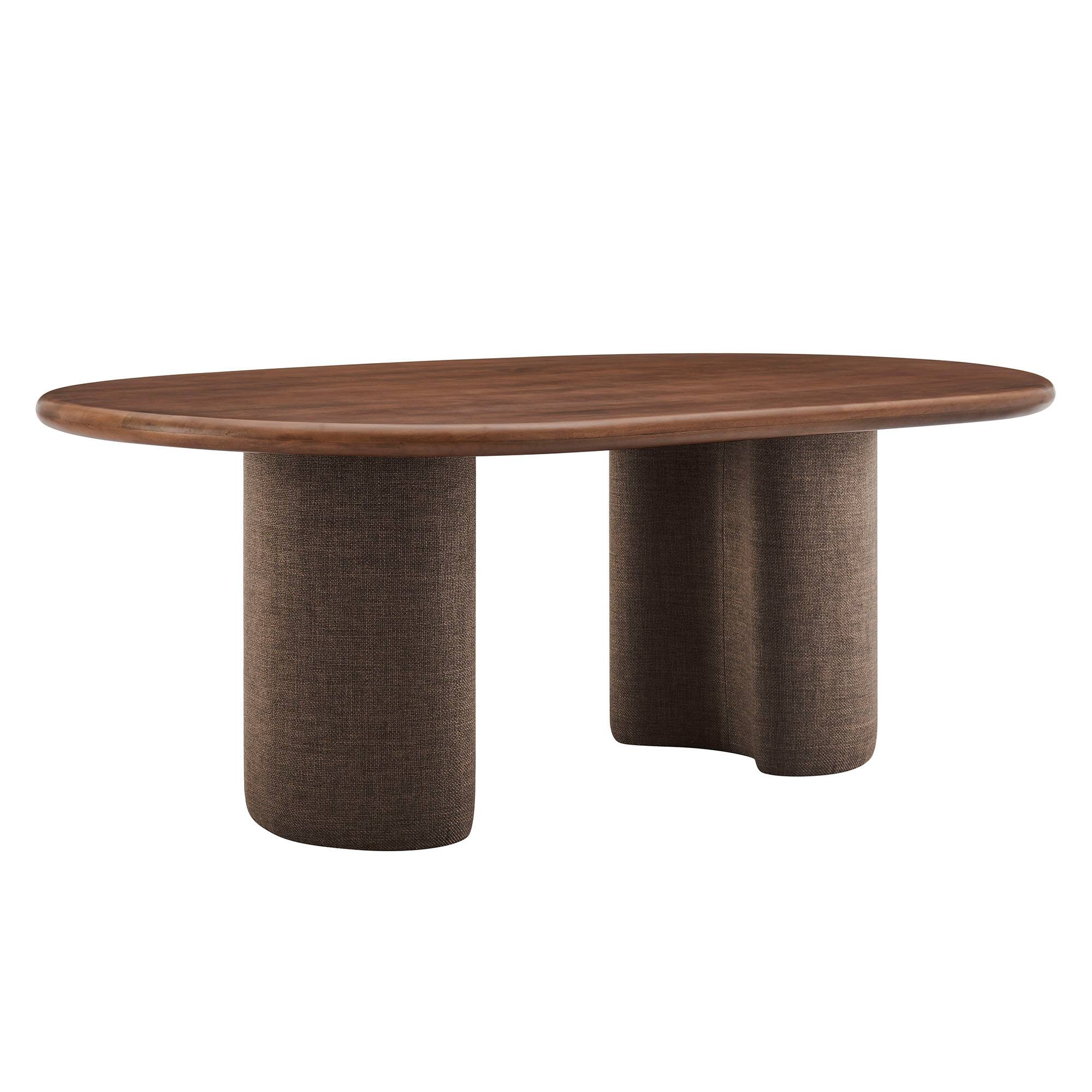 Front. Modway - Enric 84 Inch Mango Wood Oval Dining Table by Modway - Walnut.